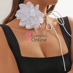 Floare cu snur pentru decor gat PRL02FF Alba